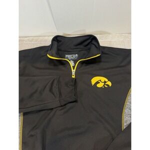 Profile Varsity Iowa Hawkeyes 1/4 Zip Pullover Mens XLT Black Performance Jacket